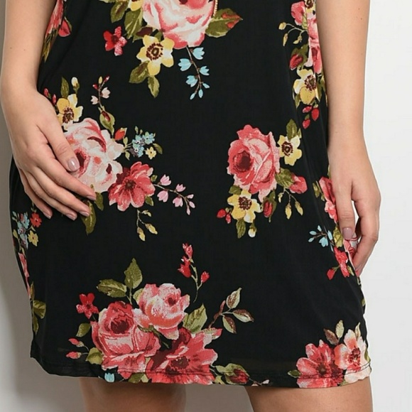 💎LAST 1X BLACK FLORAL PLUS SIZE DRESS 💎 - Picture 4 of 5